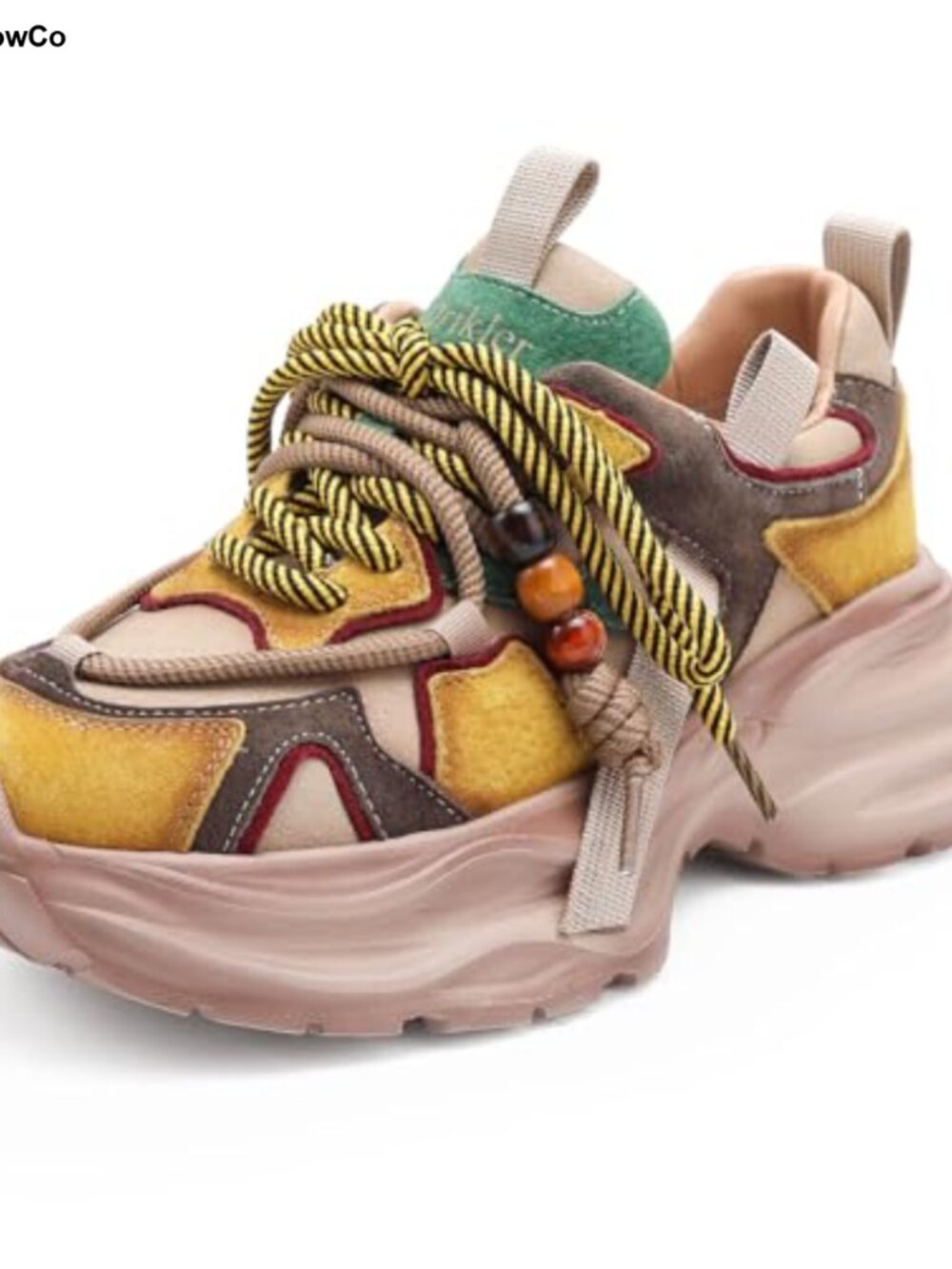 Women's Chunky Platform Sneakers Breathable Lightweight Lace-Up Walking Shoes